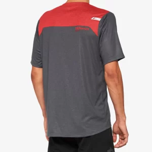 CAMISA AIRMATIC LE MANGA CURTA - CHARCOAL/RACER RED