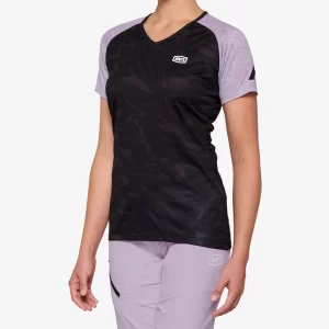 CAMISA FEMININA AIRMATIC LE MANGA CURTA - BLACK/LAVANDER