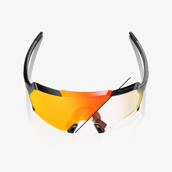 ÓCULOS KORBIN® - GLOSS METALLIC BLACK - ORANGE FLASH MIRROR PHOTOCHROMIC - Imagem 4