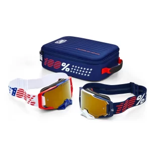 KIT ÓCULOS ARMEGA DUAL PATRIOT PRO PACK WHITE/NAVY - TRUE GOLD MIRROR